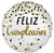 Black Silver Gold Feliz Cumpleanos 17" Balloon