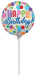 Satin Happy Birthday Orbs 4" Air-fill Balloon (requires heat sealing)