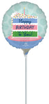 Satin Happy Birthday Cake 9" Air-fill Balloon (requires heat sealing)
