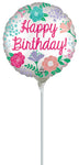 Satin Happy Birthday Garden 9" Air-fill Balloon (requires heat sealing)