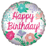 Satin Happy Birthday Garden 18" Balloon