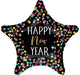 Happy New Year Colorful Confetti Star 19" Balloon