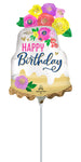 Satin Artful Floral Birthday 14" Balloon