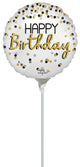 Black Silver Gold Birthday 4" Air-fill Balloon (requires heat sealing)