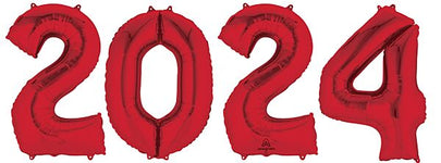 Conjunto de Números Rojo 2023 Globo 34″