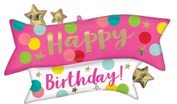 Happy Birthday Pink Confetti 38″ Balloon