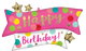 Happy Birthday Pink Confetti 38″ Balloon