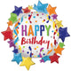 Satin Happy Birthday Star 30″ Balloon