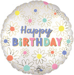 Satin Daisies Happy Birthday 18" Balloon