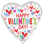 Happy Valentine's Day Hearts and Daisies 17" Balloon