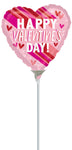 Happy Valentine's Day Stripes on Stripes 9" Air-fill Balloon (requires heat sealing)