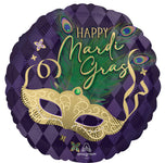 Happy Mardi Gras Mask 17" Balloon