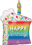 Rainbow Slice Birthday 28" Balloon
