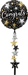 Congrats Black Silver Gold 67" Balloon