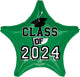 Class of 2024 Green Star 18″ Balloon