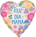 Feliz Día Mama Botanical Lines 17" Balloon