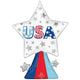 Usa Star Bursts  23" Foil Balloon