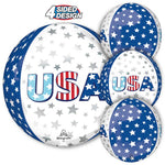 Usa Star Bursts Orbz 15" Foil Balloon