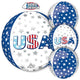 Usa Star Bursts Orbz 15" Foil Balloon