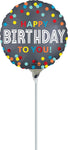 Satin Confetti Burst Birthday 9" Air-fill Balloon (requires heat sealing)