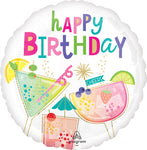 Cocktail Surprise Birthday 17" Balloon
