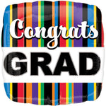 Congrats Grad Stripes 2 Sided 18" Balloon