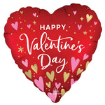 Satin Happy Valentine's Day Heartfelt Elegance 18" Foil