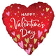 Satin Happy Valentine's Day Heartfelt Elegance 18" Foil