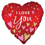Satin I Love You Heartfelt Elegance 18" Foil