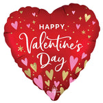 Satin Happy Valentine's Day Heartfelt Elegance 28" Foil