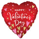 Satin Happy Valentine's Day Heartfelt Elegance 28" Foil