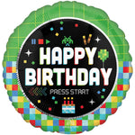 8 Bit Birthday 18" Foil Balloon