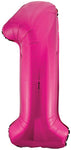 Number 1 Hot Pink 34″ Balloon