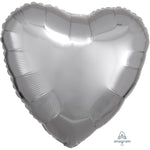 Metallic Silver Heart 18″ Balloon