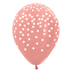 Sempertex White Confetti - Metallic Rose Gold 11" Latex Balloons