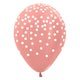 Sempertex White Confetti - Metallic Rose Gold 11" Latex Balloons