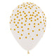 Crystal Clear W/ Gold Confetti Print 11″ Latex Balloons (6 count)