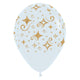 Golden Diamonds - Fashion White 11" Latex Balloons