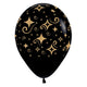 Golden Diamonds - Deluxe Black 11" Latex Balloons