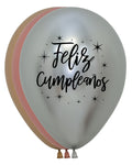 Feliz Cumpleaños Radiant Deluxe Asst 11" Latex Balloons (50 count)