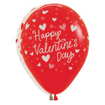 Valentine Striped Hearts Latex 11″ Latex Balloons (50 count)