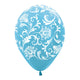 Damask - Pearl Caribbean Blue 11″ Latex Balloons (6 count)