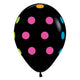 Sempertex Multi Polka Dot - Deluxe Black 11" Latex Balloons