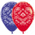 Bandana - Fashion Red & Royal Blue 11″ Latex Balloons (6 count)