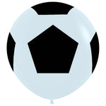 Soccer Ball - Fashion White 36" Latex Balloons - 2pk