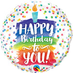 Happy Birthday Rainbow Cake 9" Air-fill Balloon (requires heat sealing)