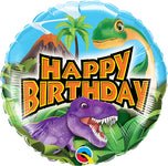 Happy Birthday Dinosaurs 9" Air-fill Balloon (requires heat sealing)