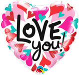 Love You! Converging Hearts 9" Air-fill Balloon (requires heat sealing)