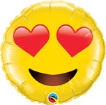 Smile Face with Heart Eyes 28" Balloon
