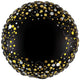 Sparkling Fizz Black Gold No Message Holographic 18" Foil Balloon